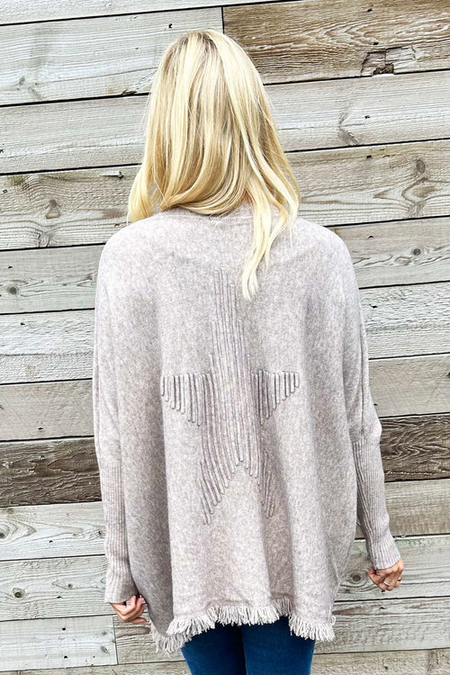 Aster Star Fringe Knitted Jumper Mocha