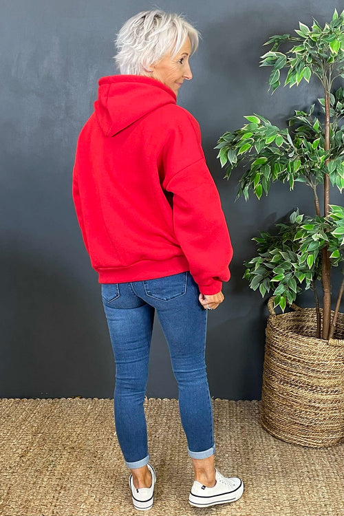 Rylie Hooded Sweat Top Red - Image 4