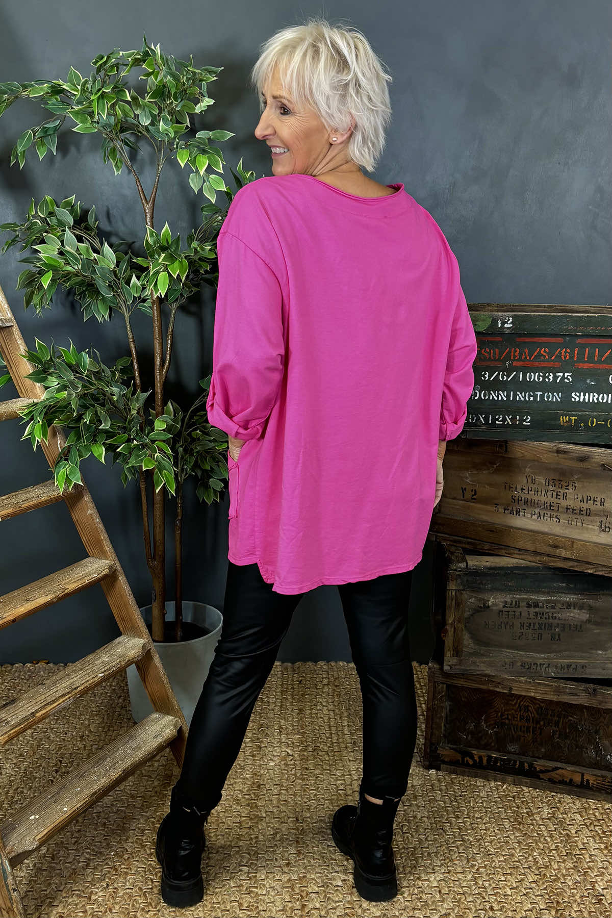 Sanda Cotton Top Fuchsia