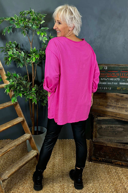 Sanda Cotton Top Fuchsia - Image 4