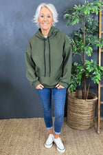 Rylie Hooded Sweat Top Khaki Khaki - Rylie Hooded Sweat Top Khaki