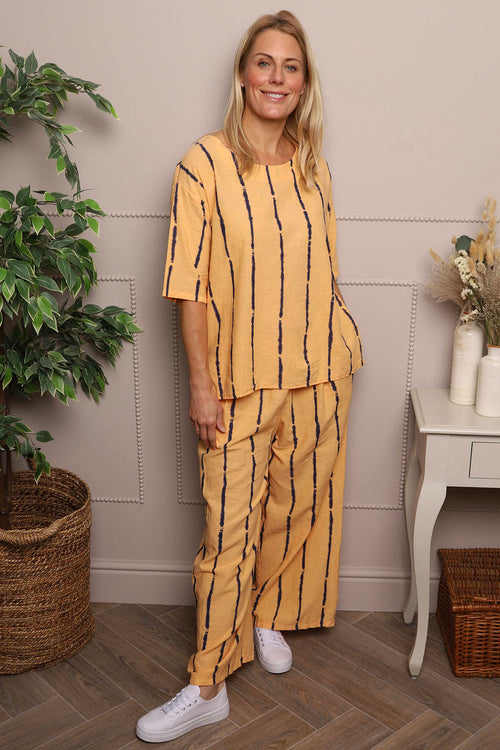 Kalia Stripe Linen Top Orange - Image 6