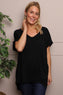 Porthcurno Tie Back Cotton Top Black