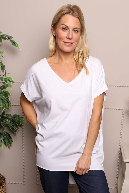Porthcurno Tie Back Cotton Top White - Image 1