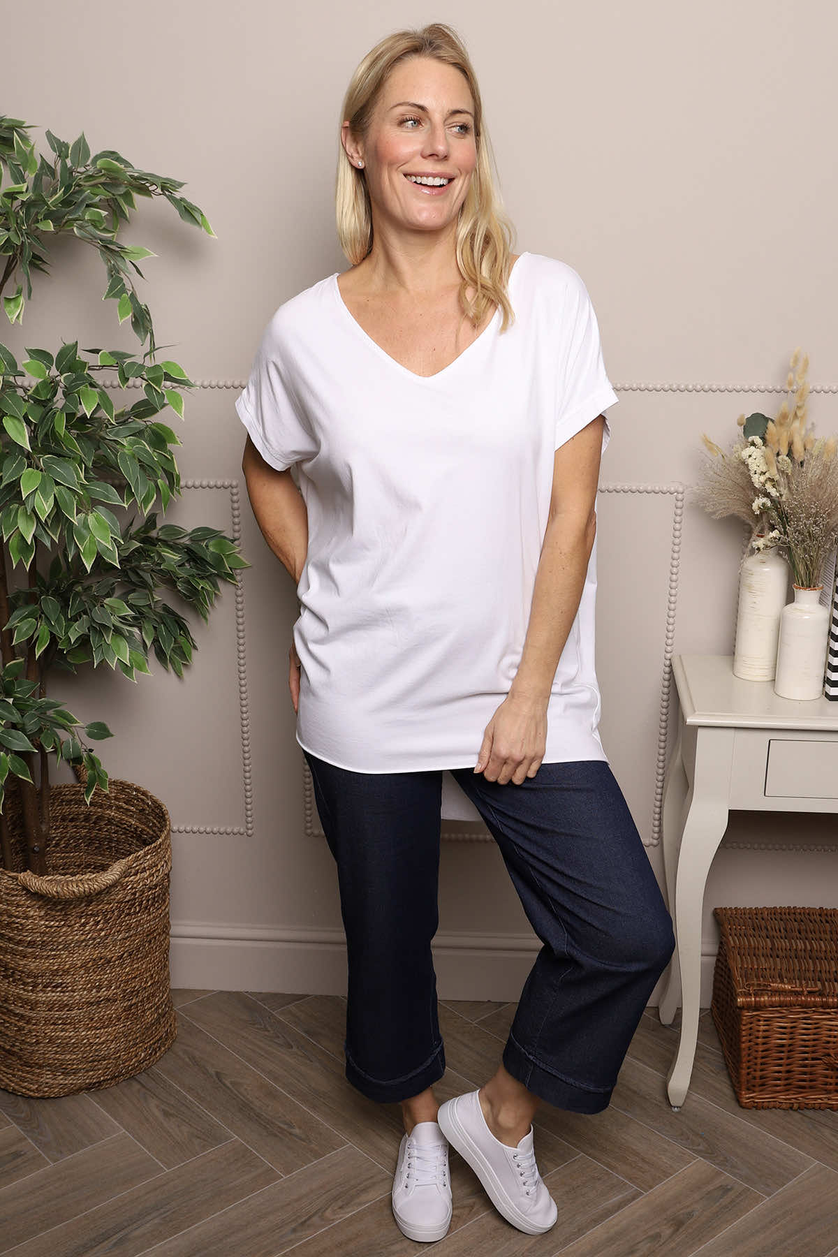 Porthcurno Tie Back Cotton Top White
