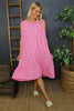 Imani Sleeveless Gingham Dress Fuchsia