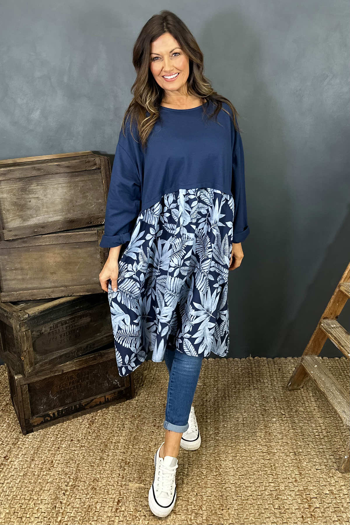 Iris Cotton Tunic Navy