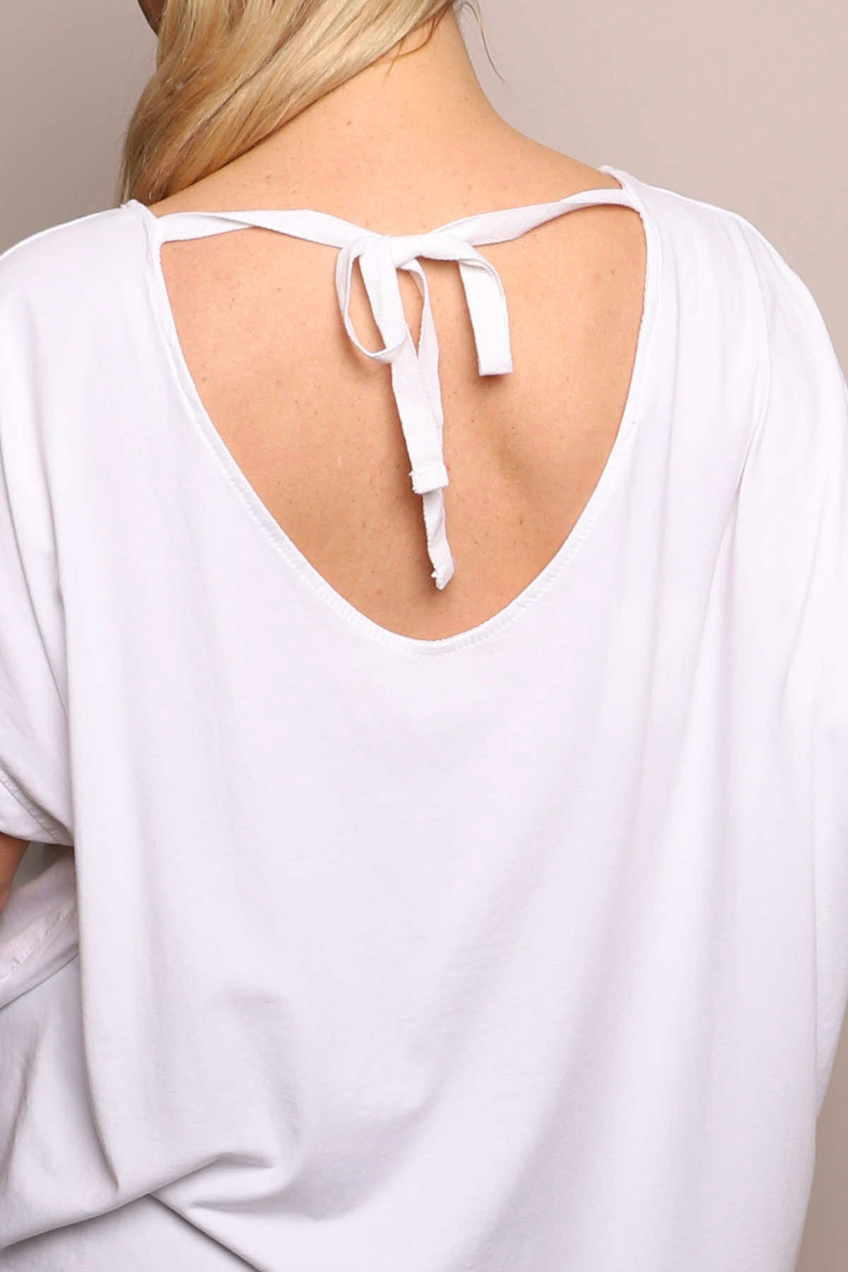 Porthcurno Tie Back Cotton Top White
