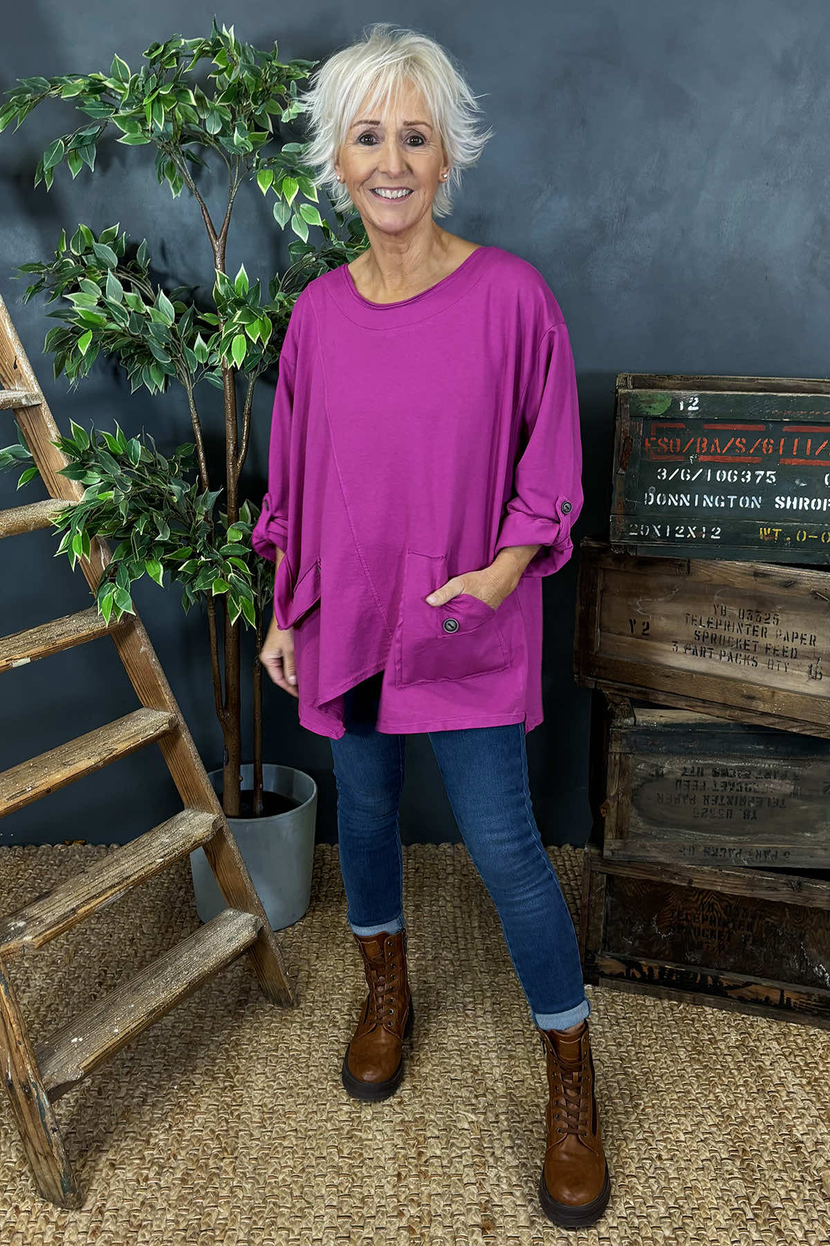 Sanda Cotton Top Berry