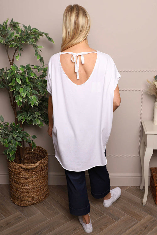 Porthcurno Tie Back Cotton Top White - Image 2