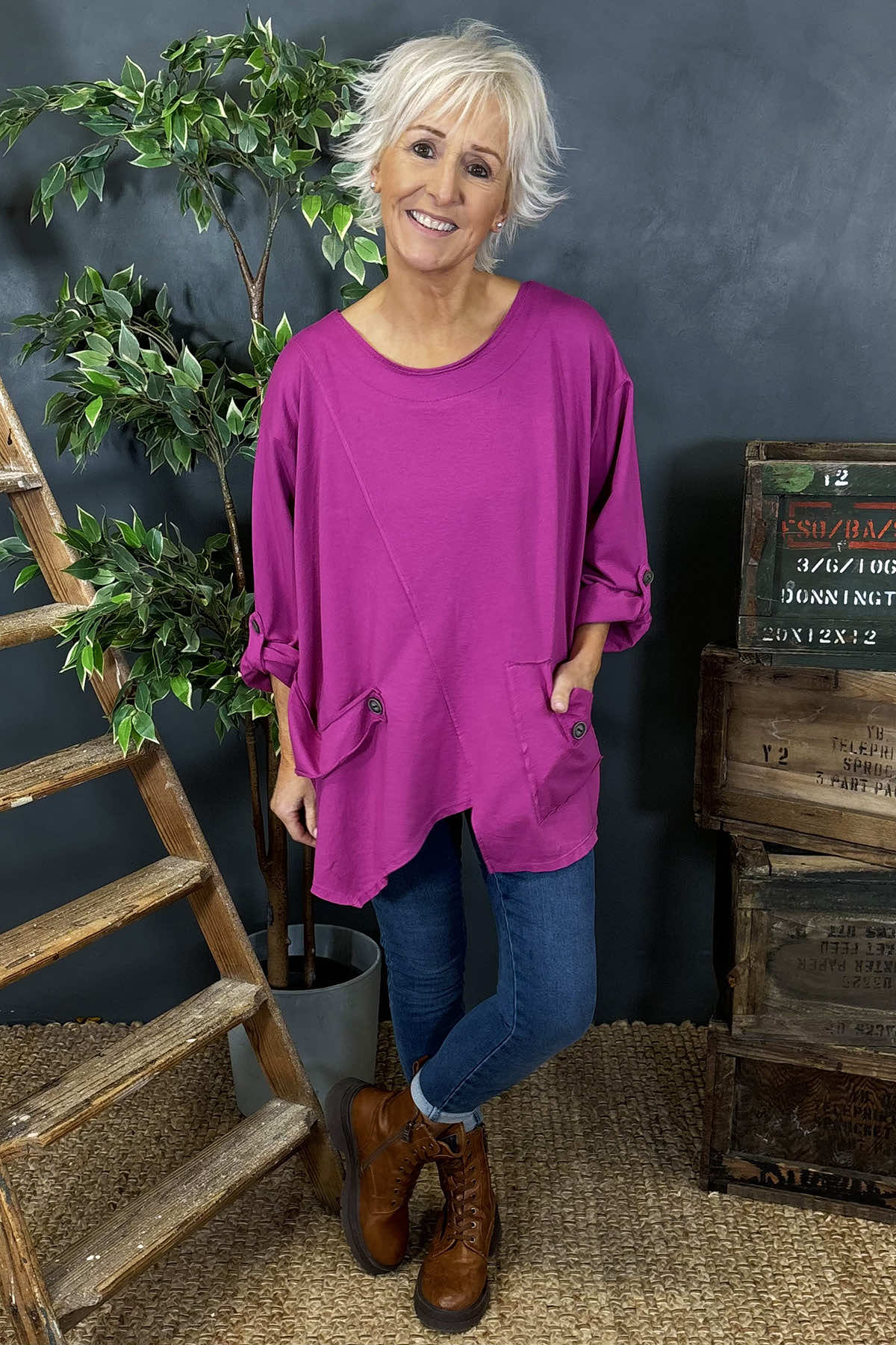 Sanda Cotton Top Berry