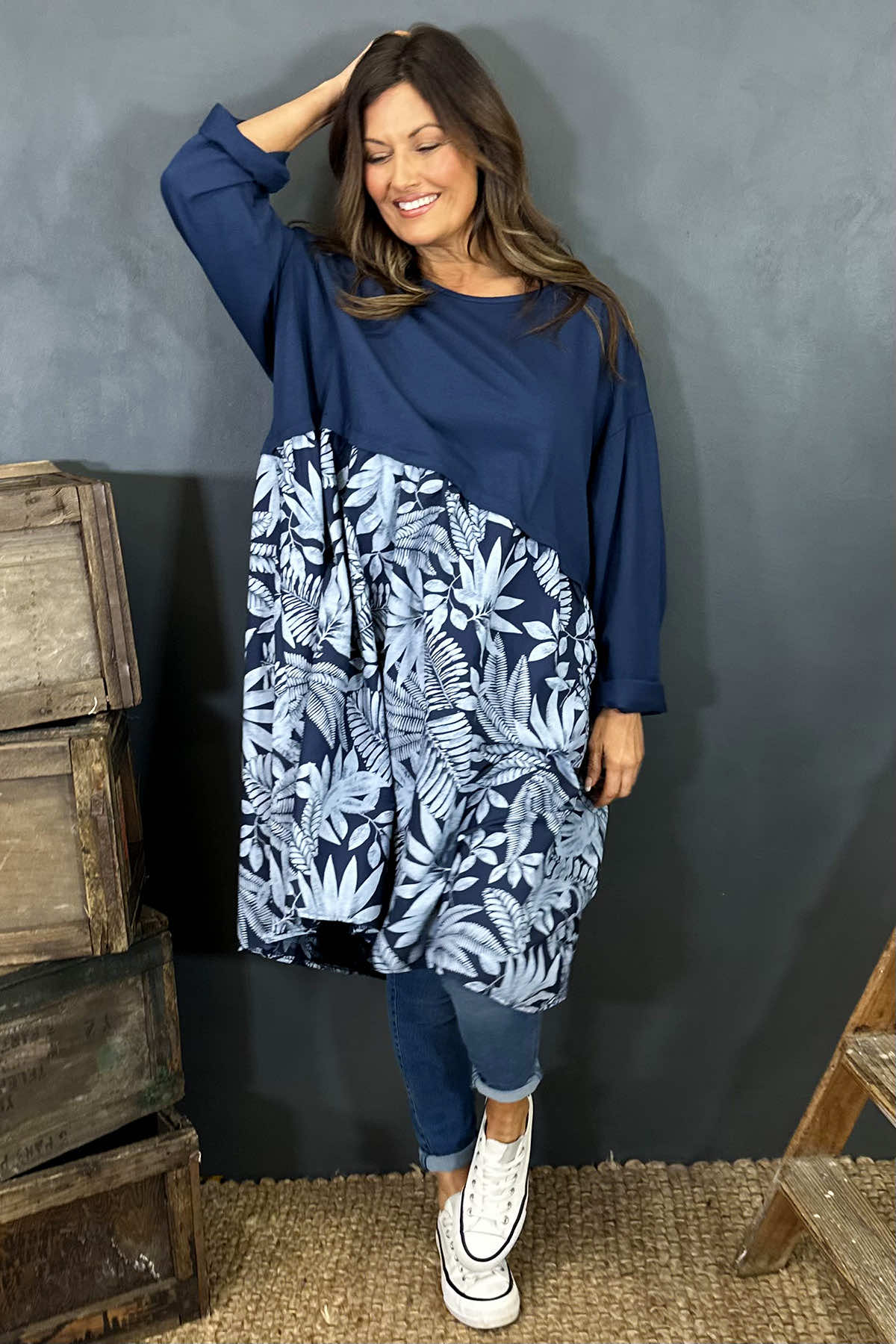 Iris Cotton Tunic Navy