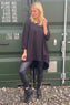 Binky Dipped Hem Cotton Tunic Black