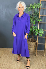 Kaya Collared Dress Purple Purple - Kaya Collared Dress Purple