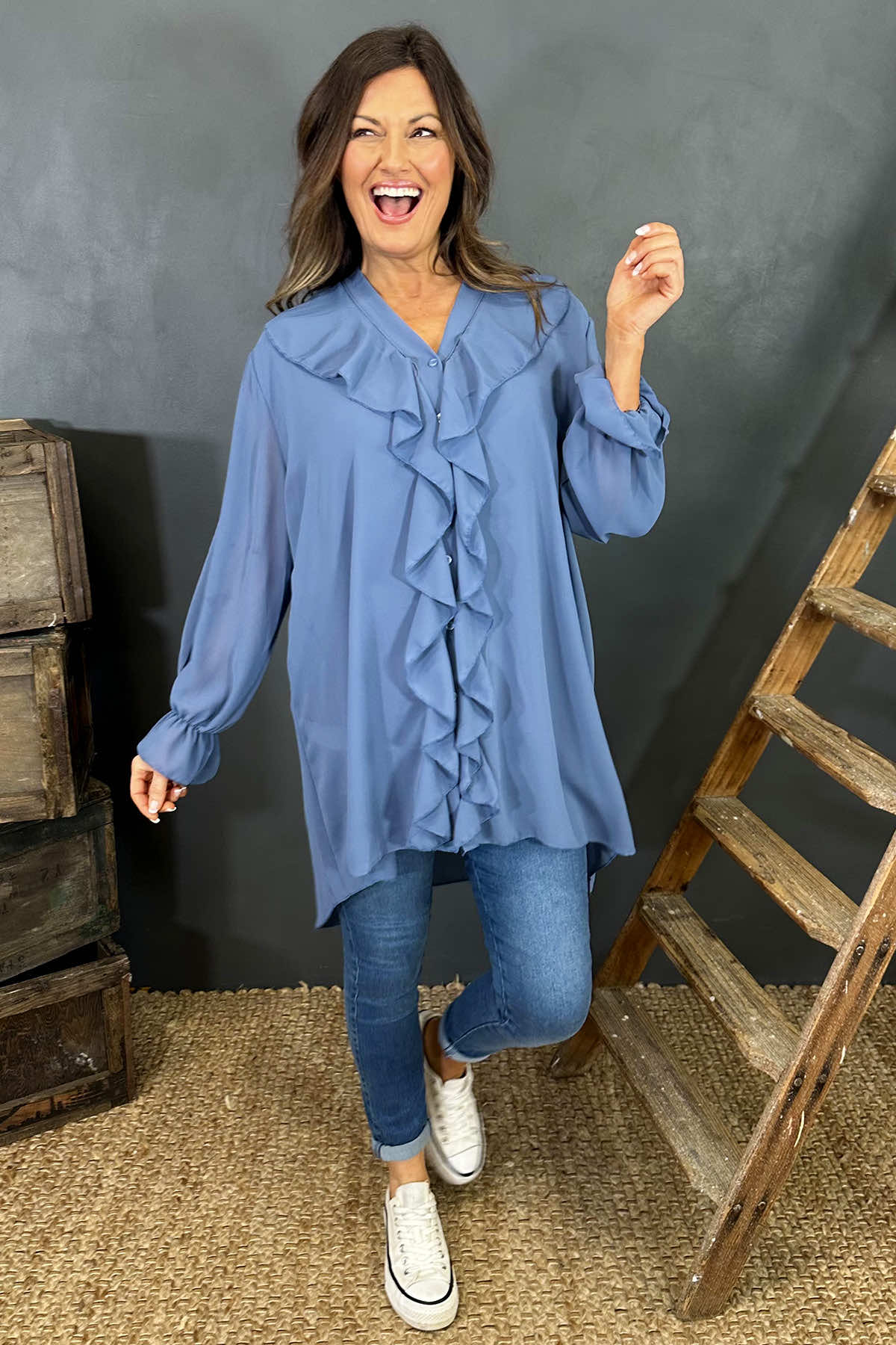 Dorota Shirt Tunic Denim Blue