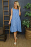 Imani Sleeveless Gingham Dress Cobalt