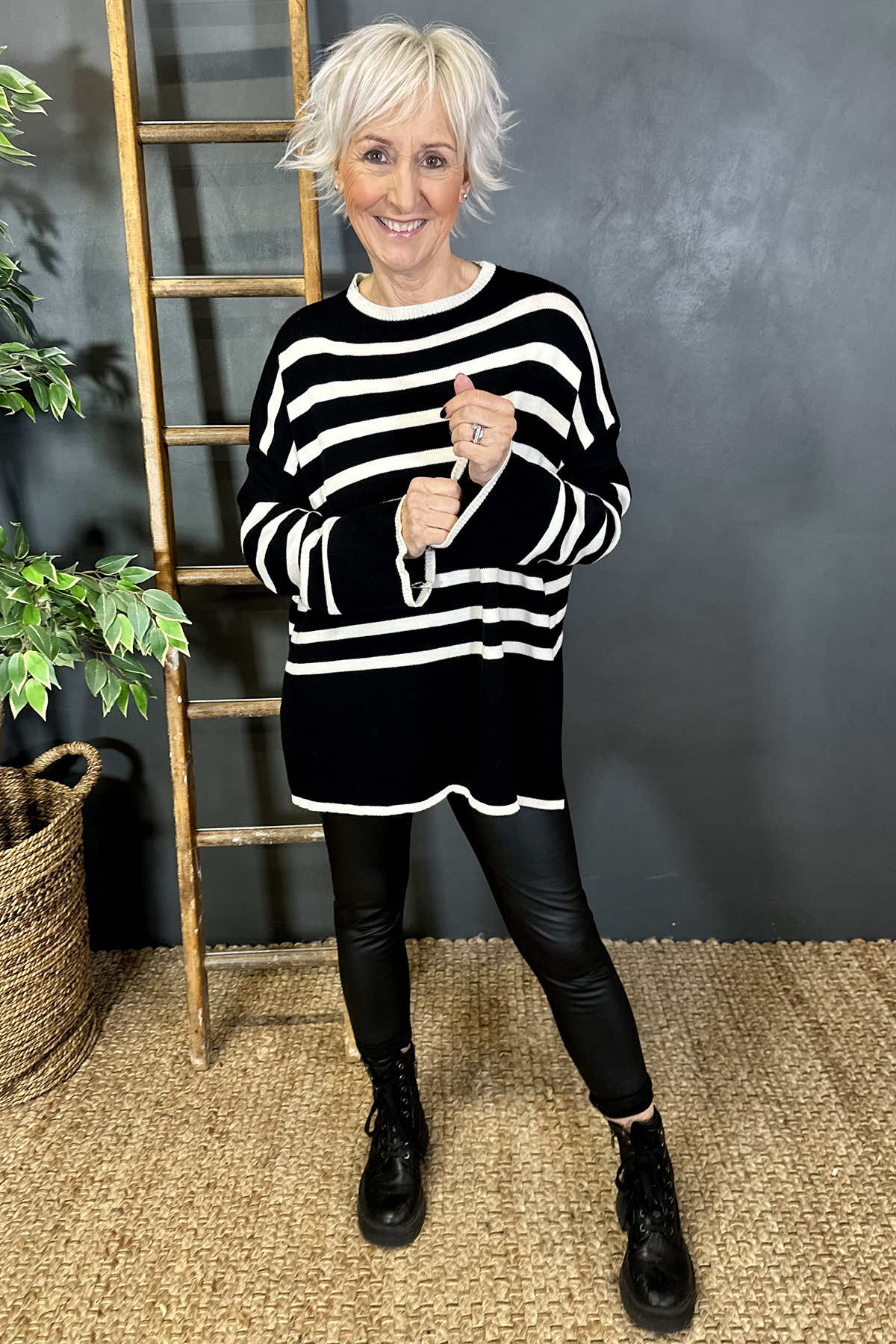 Patsy Stripe Jumper Black