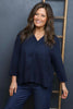 Grace Linen Top Navy