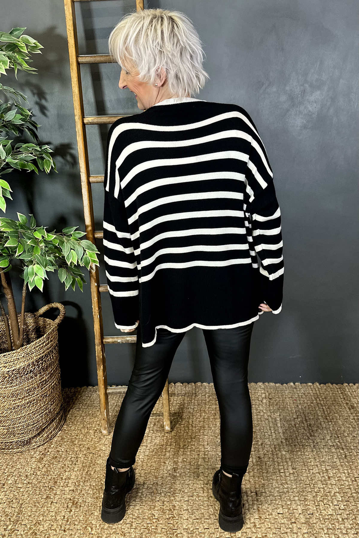 Patsy Stripe Jumper Black