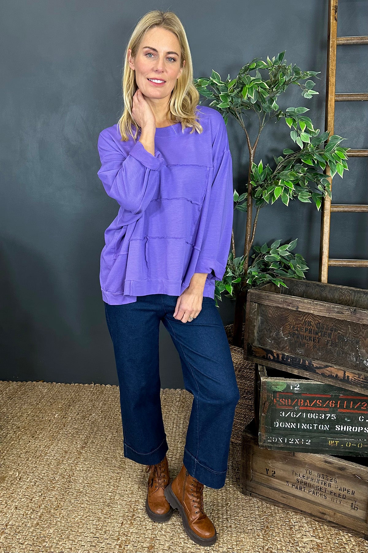 Carmela Cotton Top Purple