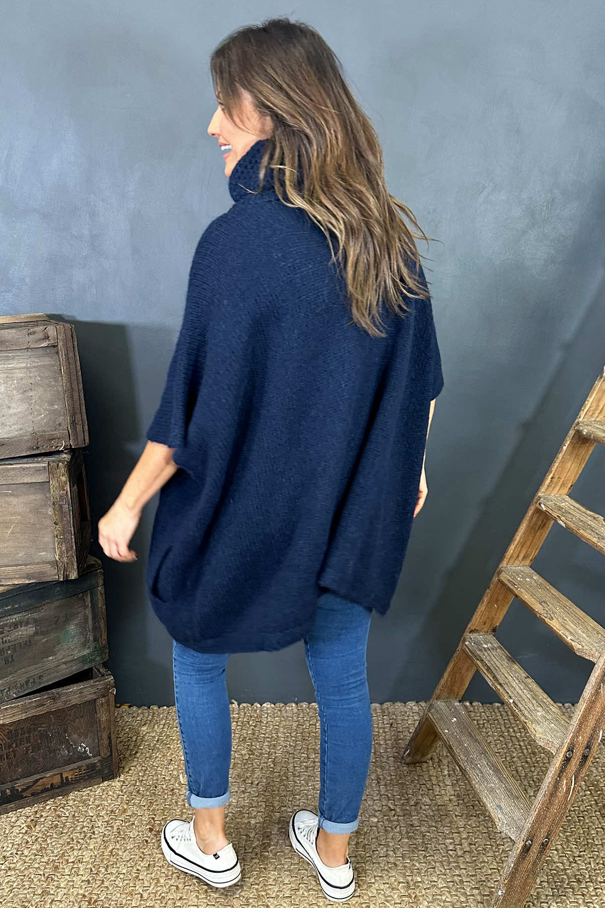 Norah Polo Neck Knitted Jumper Navy