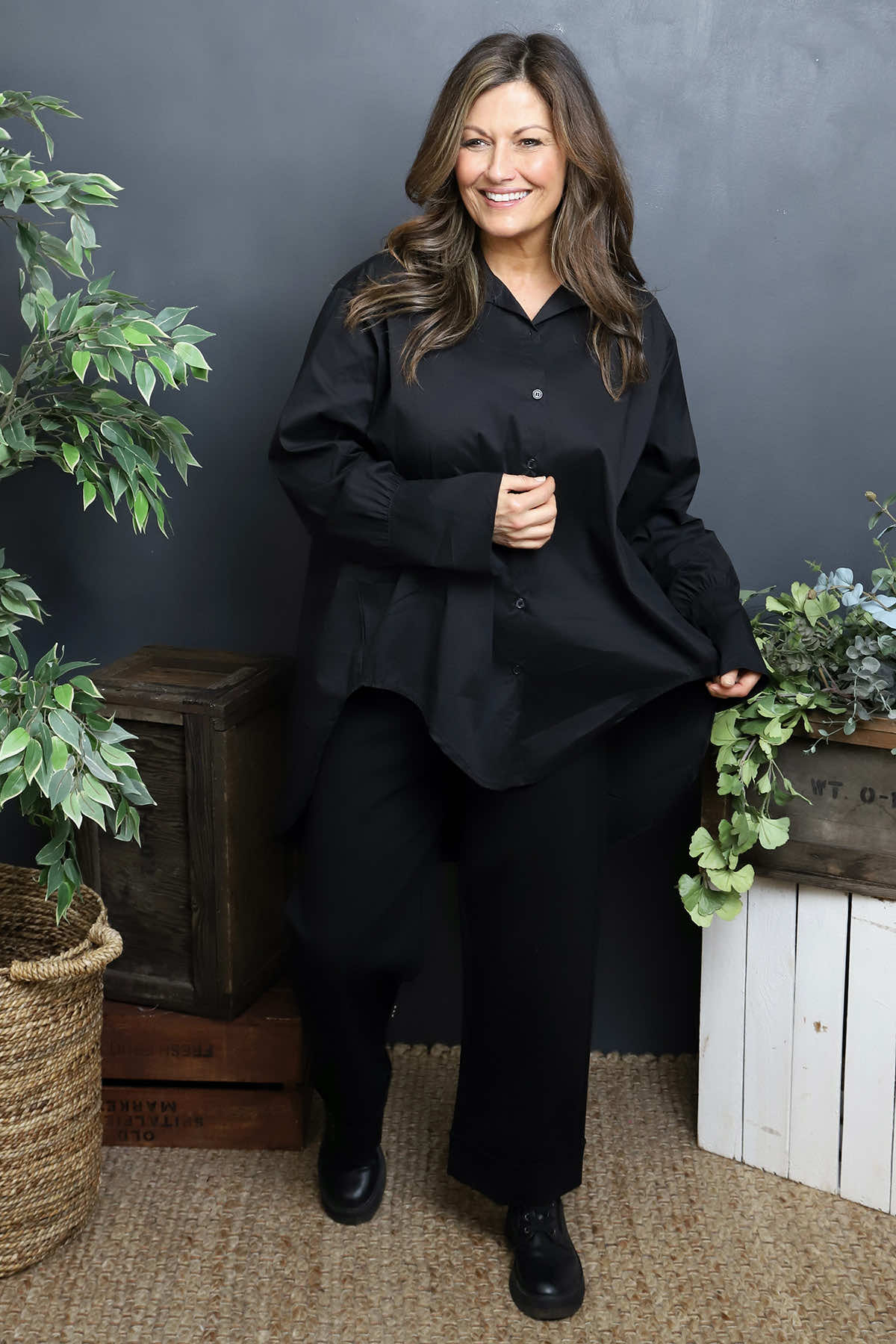 Natalie Cotton Shirt Black
