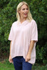 Linda Hooded Linen Top Pink