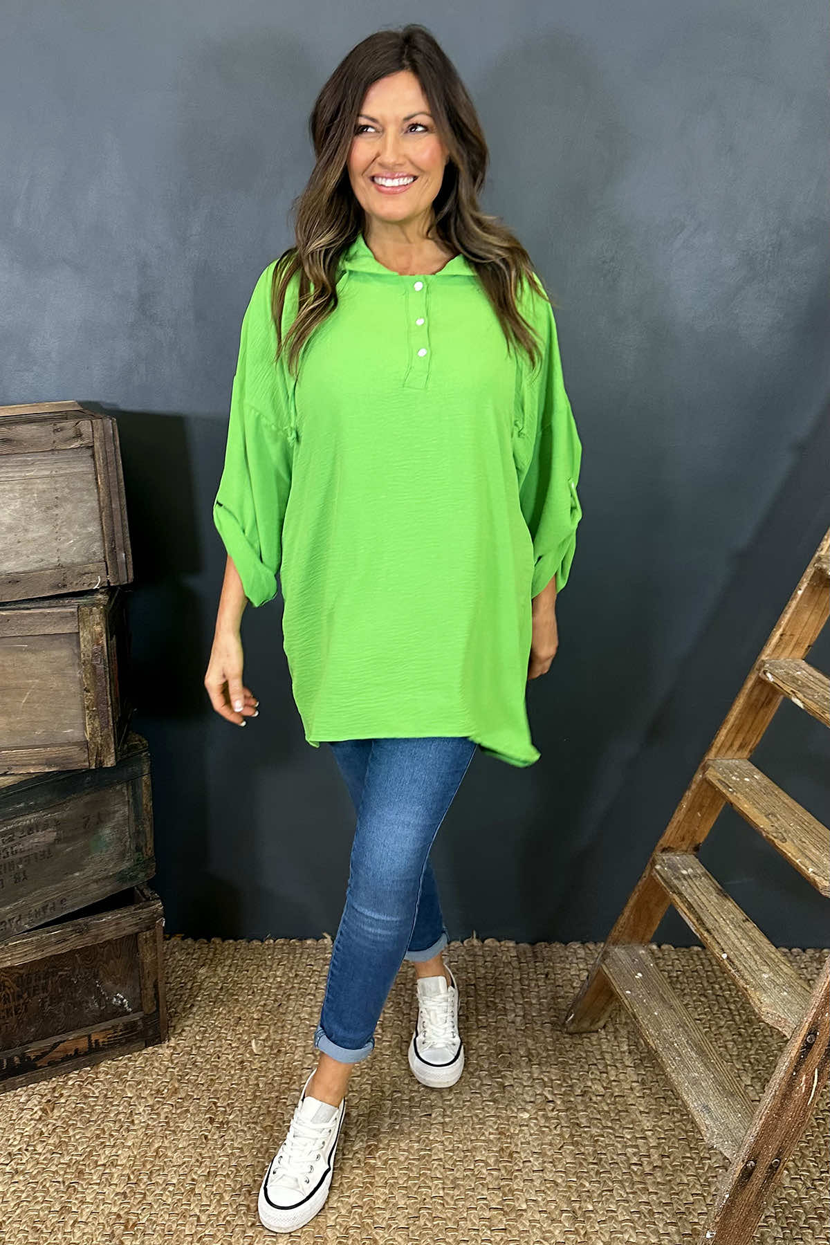 Jada Hooded Top Lime