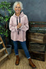 Delaney Velour Hooded Top Pink