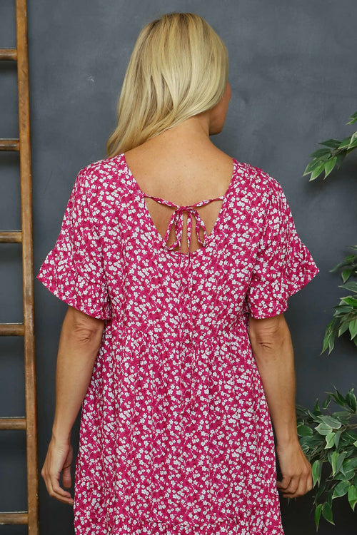 Pamber Ditsy Print Tunic Fuchsia - Image 2