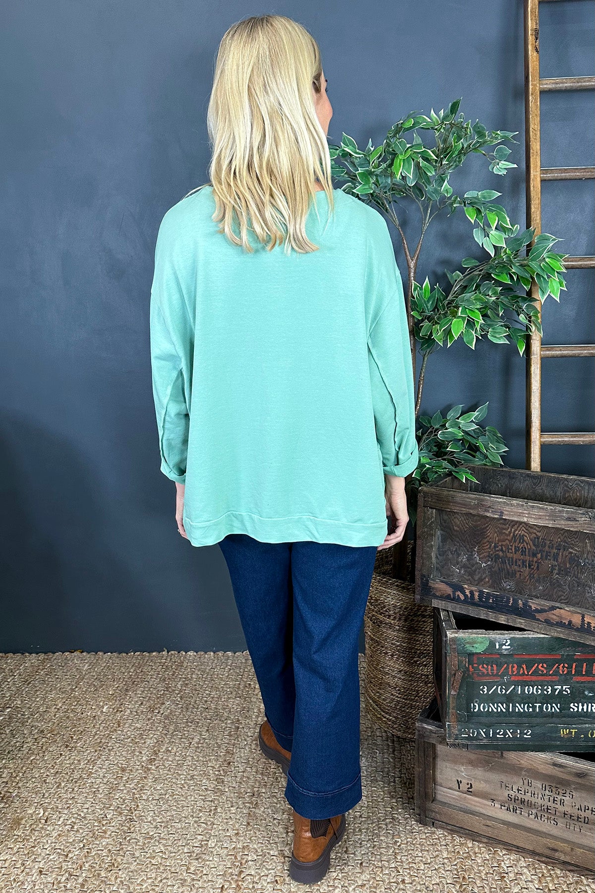 Carmela Cotton Top Sage Green