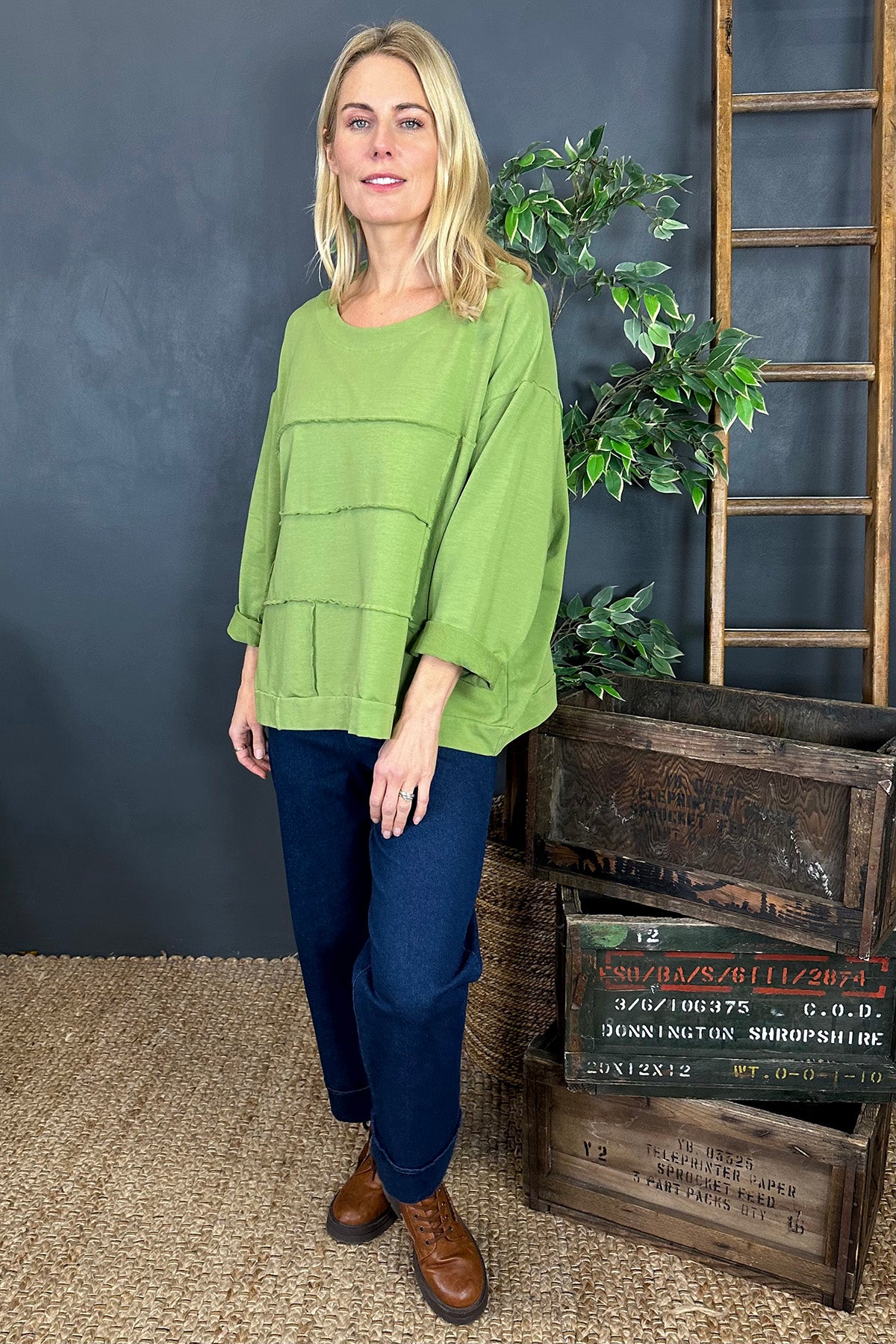 Carmela Cotton Top Green