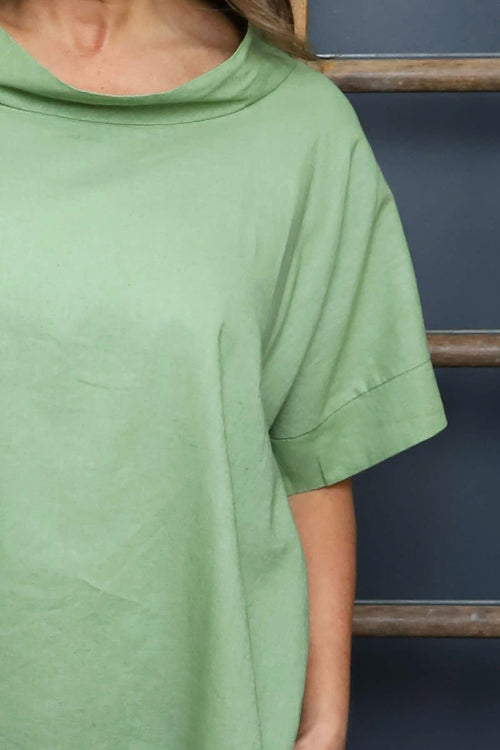 Baines Linen Top Green - Image 3