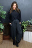Jacinda Stripe Cotton Trousers Charcoal