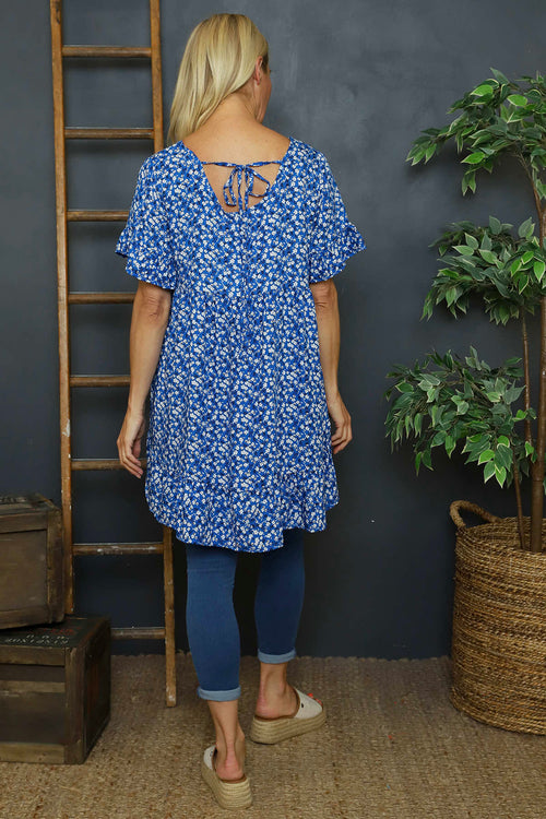 Pamber Ditsy Print Tunic Cobalt - Image 4