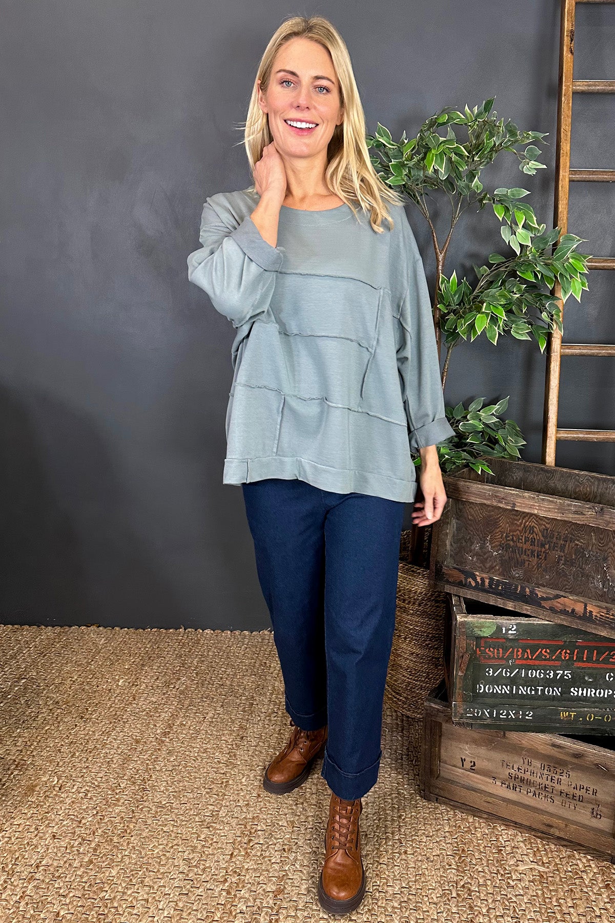 Carmela Cotton Top Grey