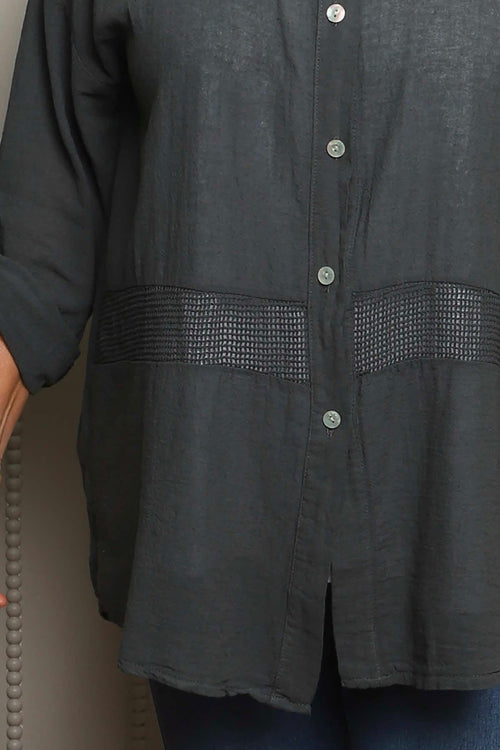 Anisha Cotton Shirt Charcoal - Image 3
