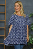 Pamber Ditsy Print Tunic Navy