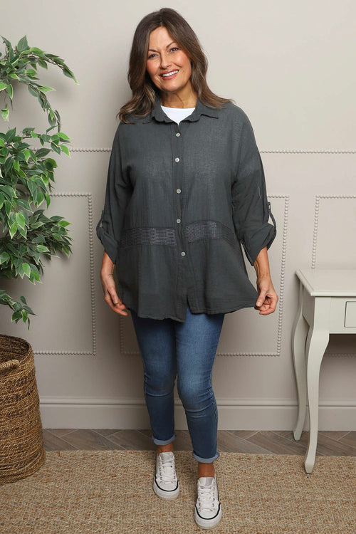 Anisha Cotton Shirt Charcoal - Image 1