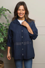 Anisha Cotton Shirt Navy Navy - Anisha Cotton Shirt Navy