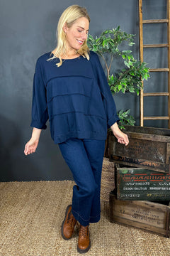 Carmela Cotton Top Navy