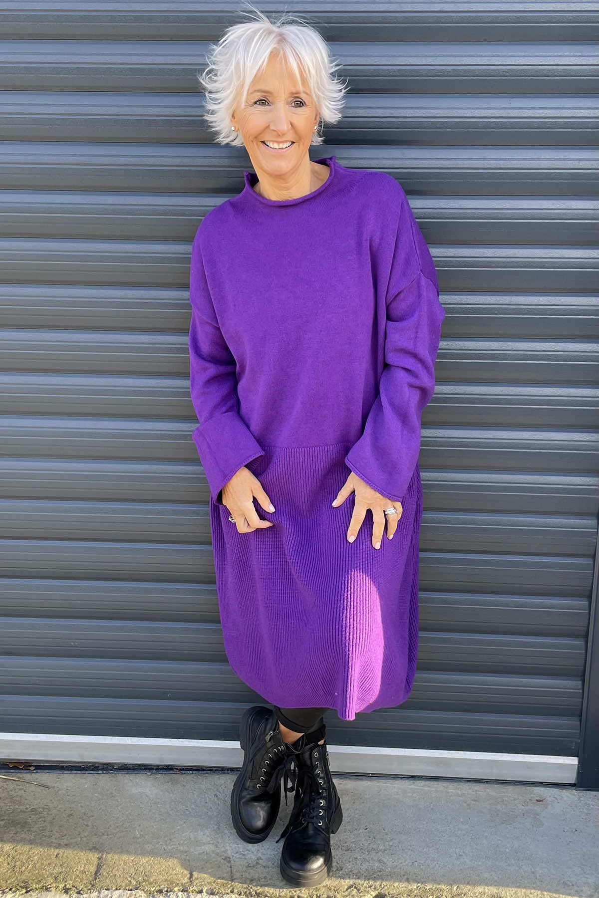 Natalia Knitted Dress Purple