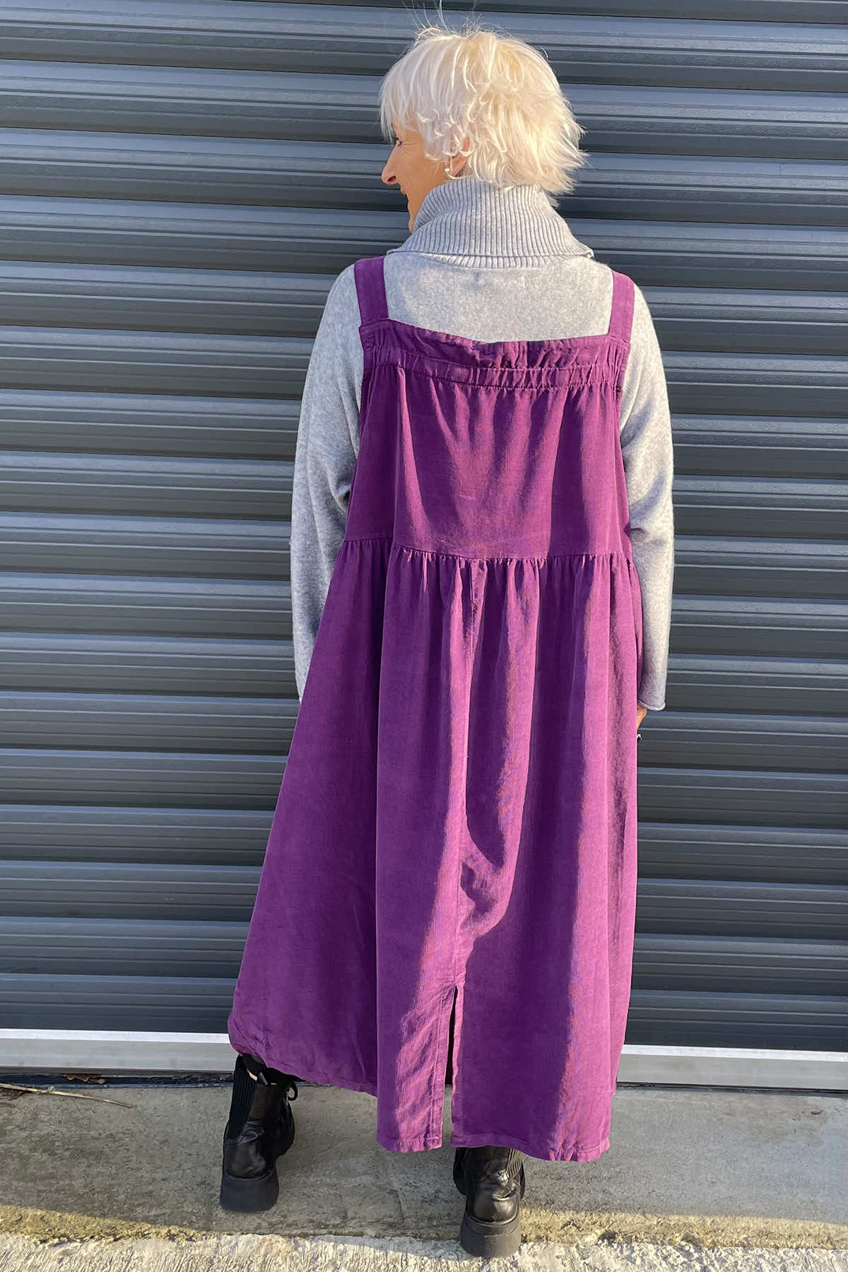 Meredith Needlecord Pinafore Purple