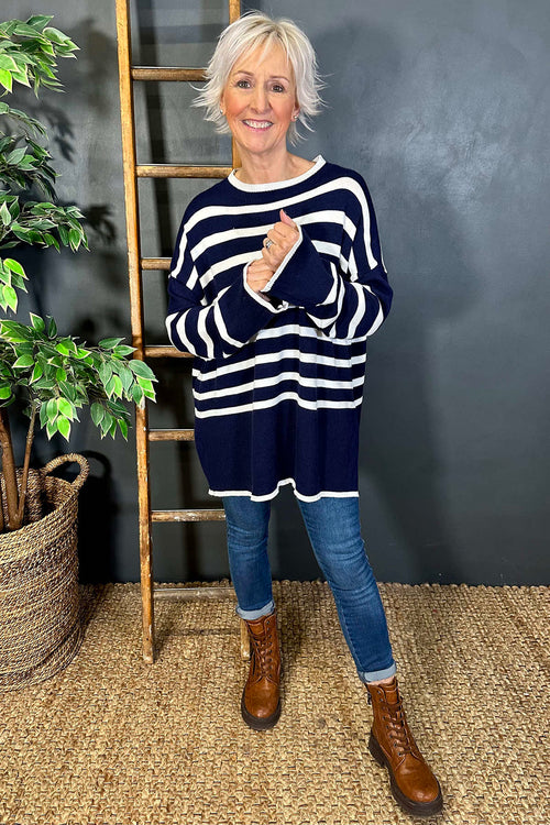 Patsy Stripe Jumper Navy