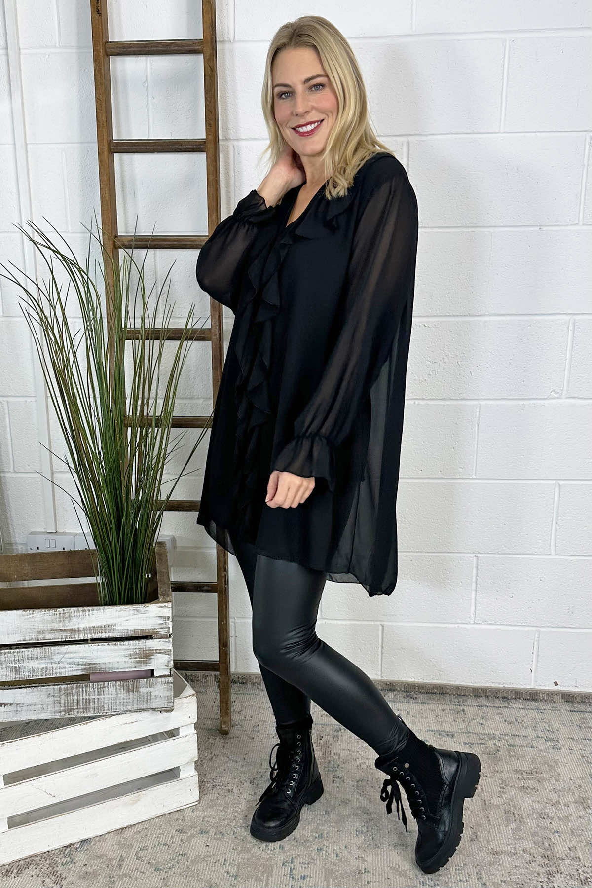 Dorota Shirt Tunic Black