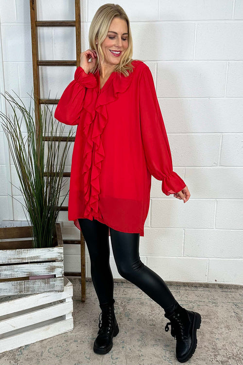 Dorota Shirt Tunic Red - Image 3