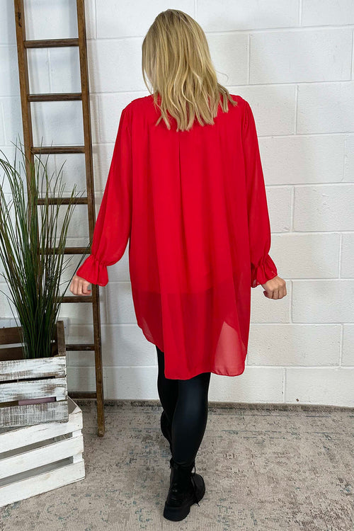 Dorota Shirt Tunic Red - Image 4