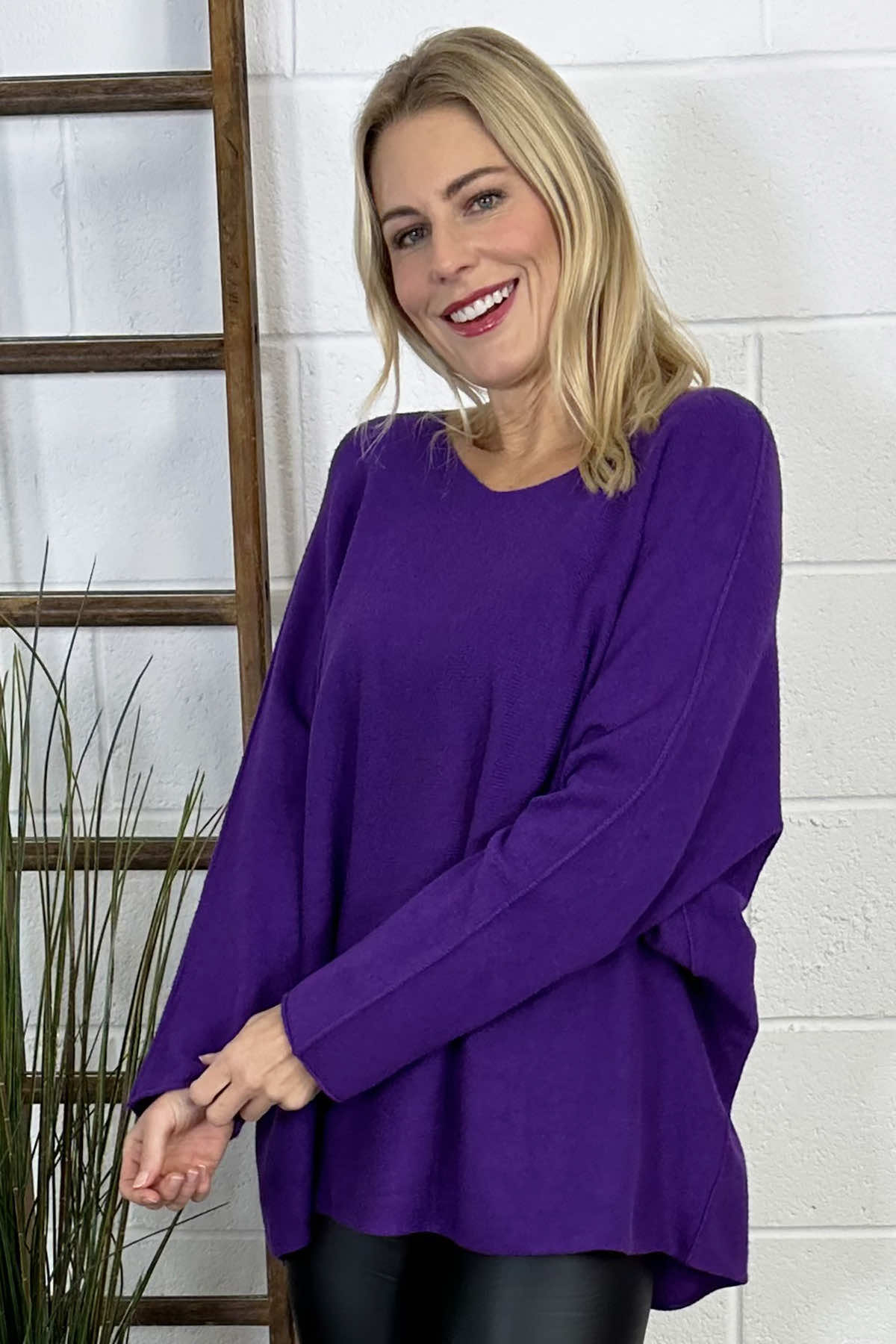 Leah Knitted Jumper Dark Purple