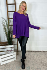 Leah Knitted Jumper Dark Purple Dark Purple - Leah Knitted Jumper Dark Purple