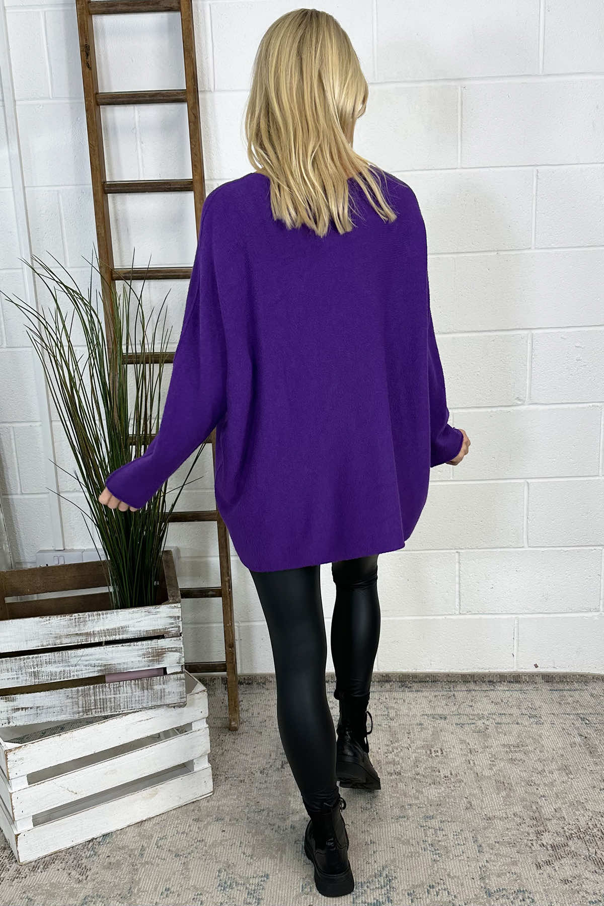 Leah Knitted Jumper Dark Purple